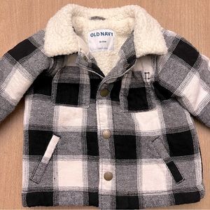 Old Navy | Cozy Plaid Flannel Sherpa-Lined Coat